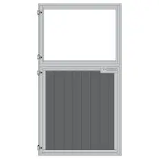 Galvaniseret 2-delt stalddør 120x220 cm venstre ud - med grå genbrugsplast - Døre på lager