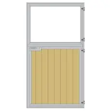 Galvaniseret 2-delt stalddør 120x220 cm højre ud - med lærk - Døre på lager