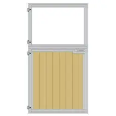 Galvaniseret 2-delt stalddør 120x220 cm venstre ud - med lærk - Døre på lager